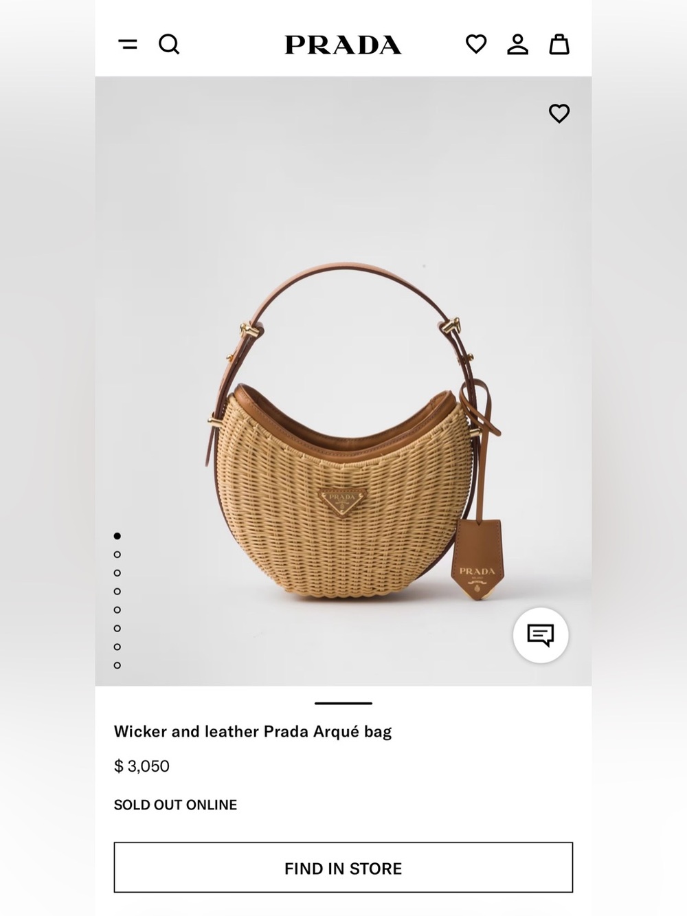 PRADA Wicker and Leather Arqué Top Handle Bag - Picture 3 of 16